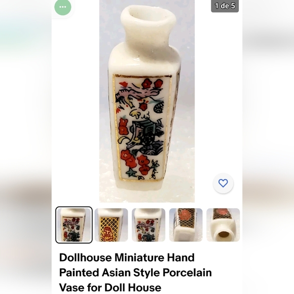 Vintage Miniature Porcelain Asian Dollhouse 3 lot - Picture 8 of 8